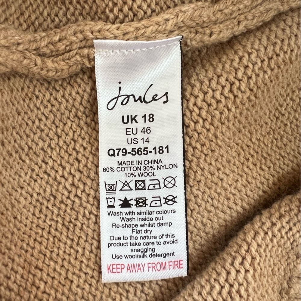 Joules Jack Russell Terrier Dog Crew Neck Pullover Knit Sweater Brown Tan, 14 - Picture 6 of 8